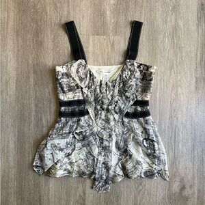 DIANE von FURSTENBERG Passport Stamps top, NWT, Size 8